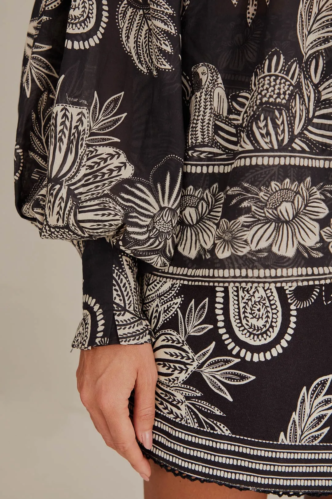 Black Paisley Bloom Blouse