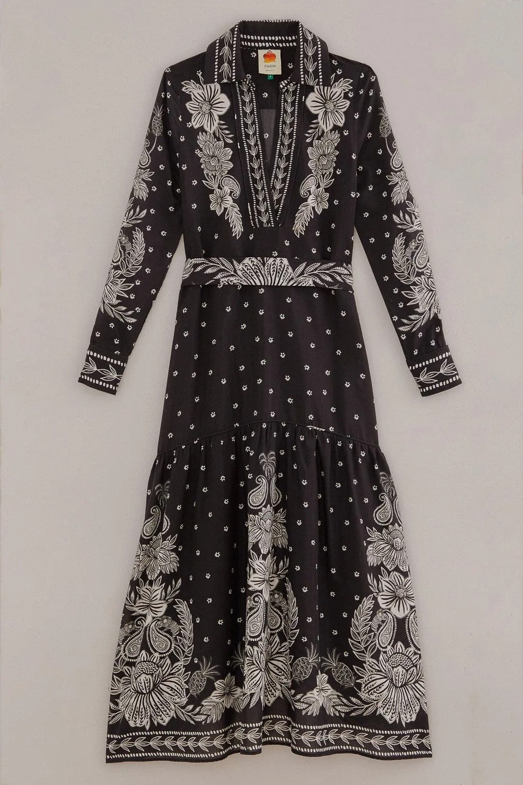 Black Paisley Bloom Maxi Dress