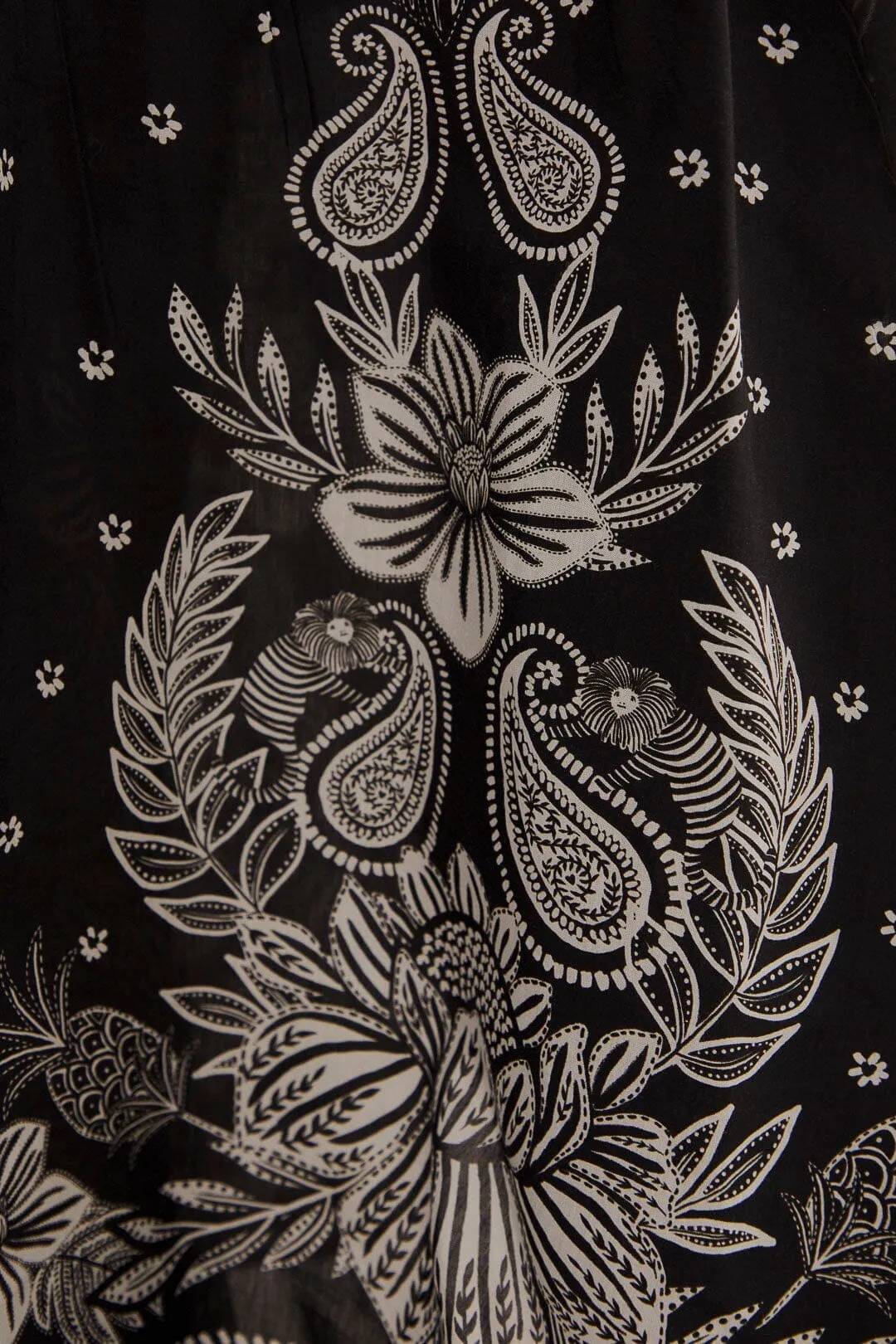 Black Paisley Bloom Maxi Dress