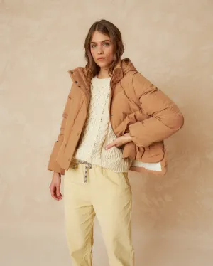 Indi & Cold Convertible Down Jacket/Vest Tan  F711