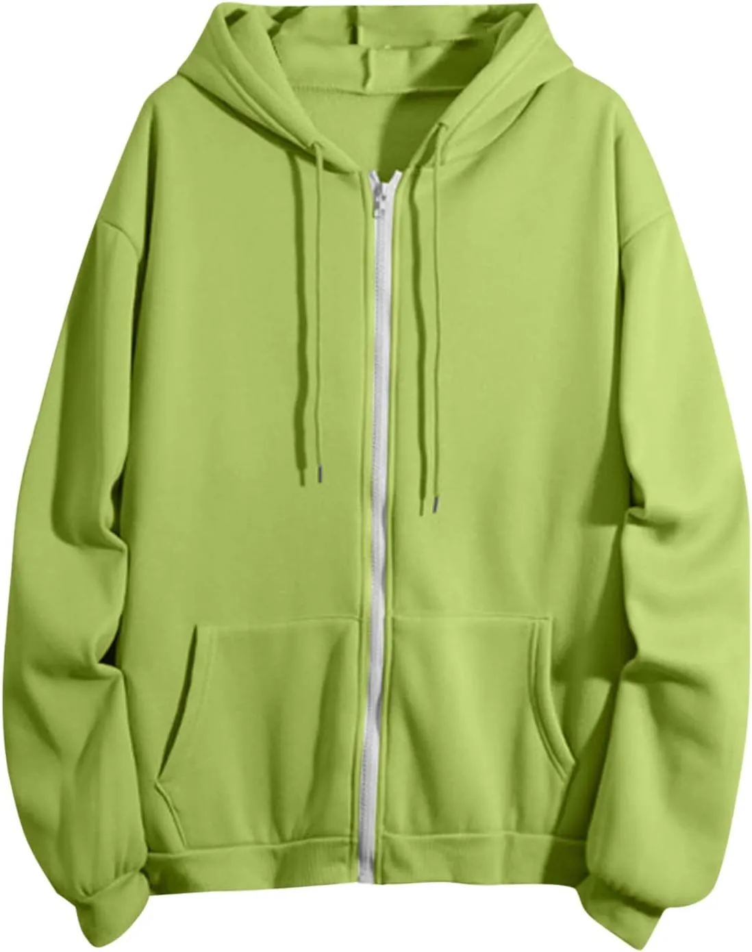 Oversized Zip Up Hoodie for Women Fall Y2k Jacket Fleece Long Sleeve Sweatshirt with Pocket Fashion Clothes 2024